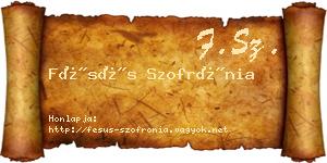 Fésüs Szofrónia névjegykártya